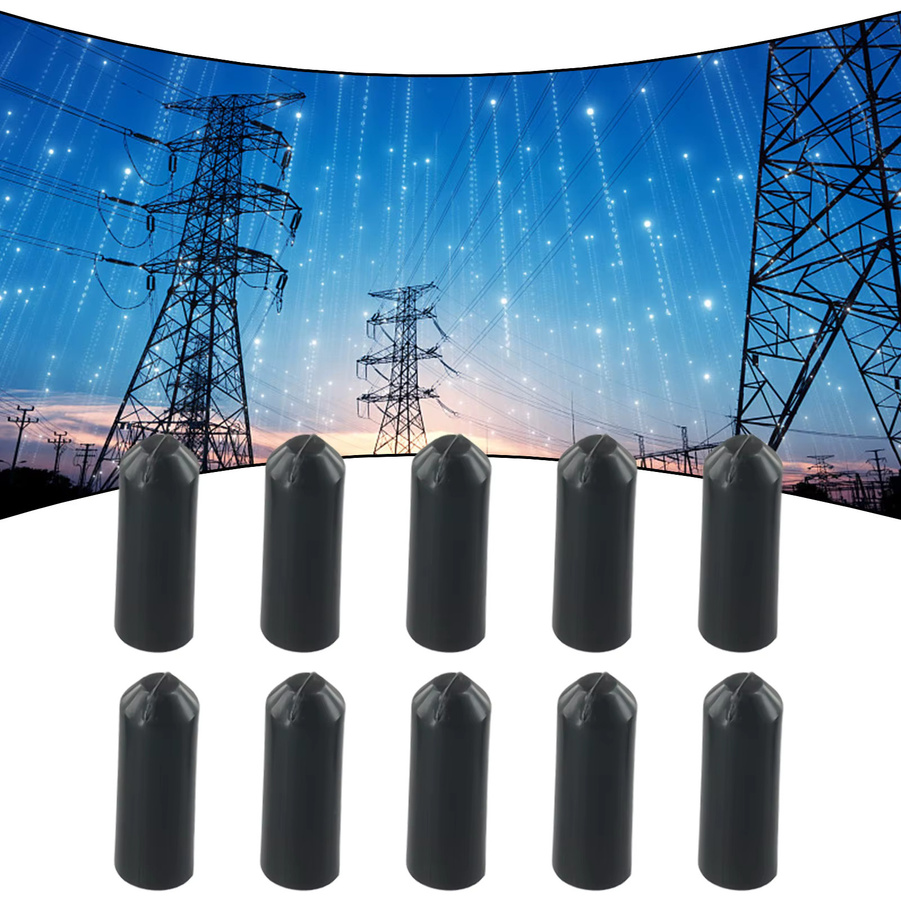 10 Stück Schrumpfkappen Schwarz als Kabeldichtung zum Schutz von Kabelenden für elektrische Ausrüstung - Bild 5