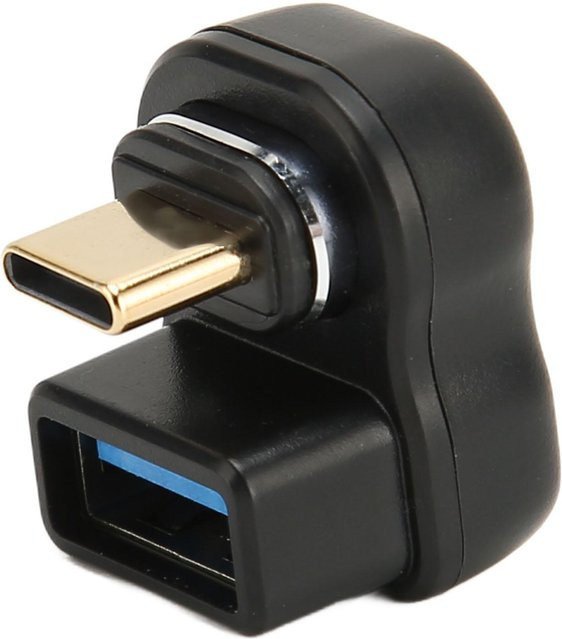 DIYelecs Typ C Magnetadapter 24pin 10Gbps USB C Stecker auf USB A Buchse in U-Form, Schwarz - Bild 1