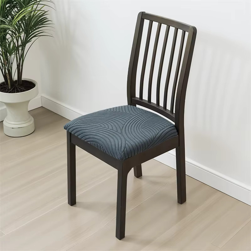 WANERQU Jacquard Stuhlkissenbezüge für Esszimmer, elastische Schonbezüge in einfarbigem Design - Bild 3