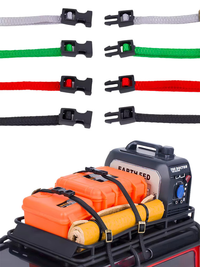 MALOM RC Gepäckseil Dachträger Spanngurte, 5-teiliges Set, Grau - Bild 5