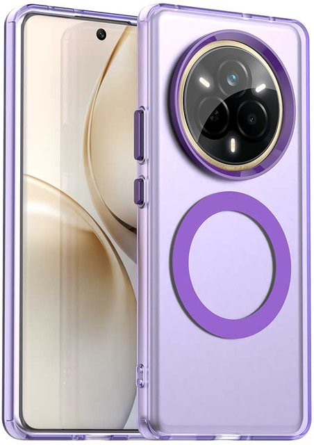 Magnetische kabellose Ladecase Hülle für Realme 14 Pro, Realme 13 Pro+ Plus und Realme 13 Pro 5G, transparente Rückschale in Beige - Bild 1