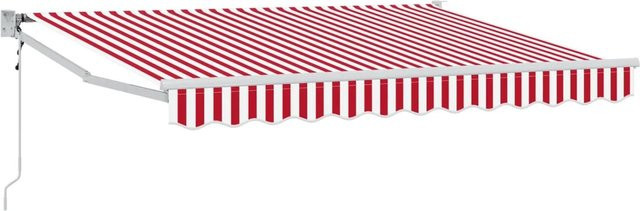 vidaXL Elektrische Ausziehbare Markise Rot-Weiß, B: 250 cm, T: 200 cm - Bild 1