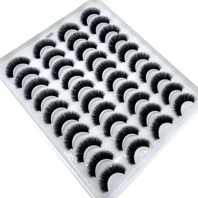 AMSDCN Künstliche Nerzwimpern, 20 Paar, Black, Natürlich, Unisex - Bild 1