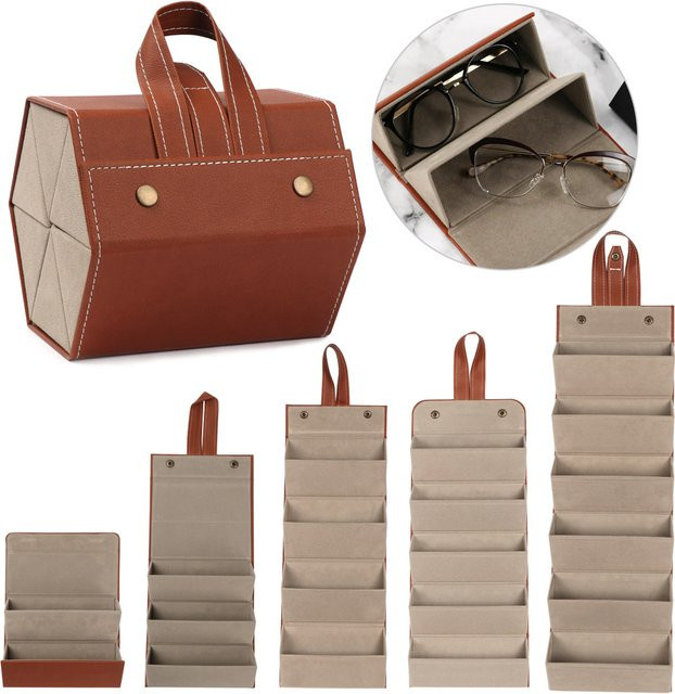 gootrades Brillen-Organizer PU-Leder, Braun - Bild 1