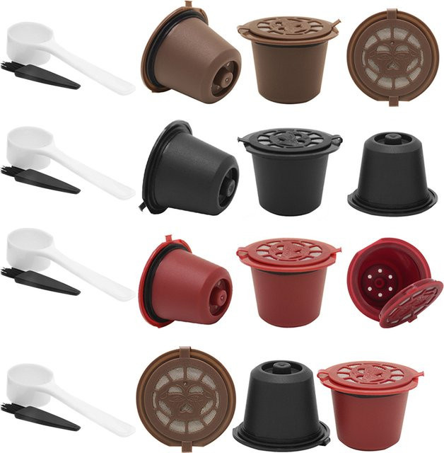 3er Set wiederverwendbare Kaffeekapseln in Schwarz für Nespresso Maschinen aus Kunststoff - Bild 1