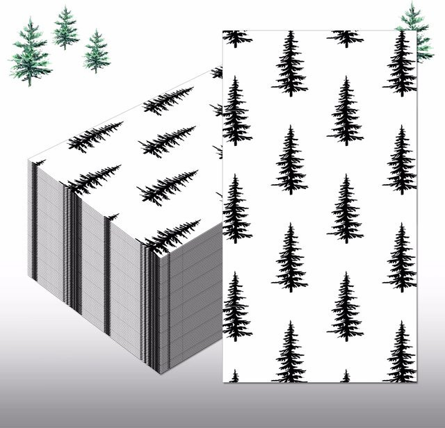 20 Stück Weihnachts Servietten aus Papier in Schwarz mit Sternen-Motiv für deine Party - Bild 1