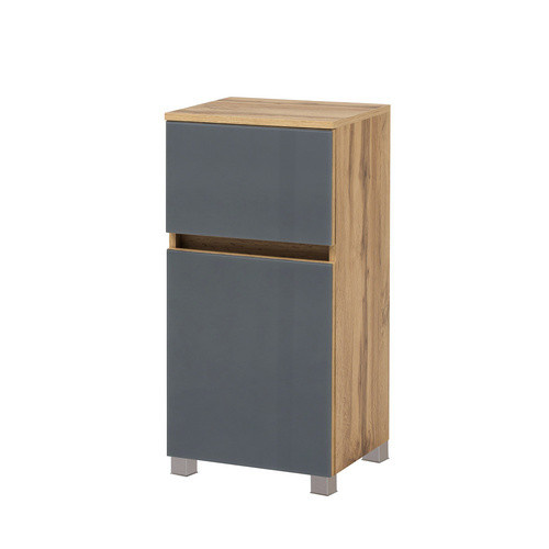 HELD MÖBEL Unterschrank Helsinki in Grau mit Glastüren und offenen Regalfächern, B/H/T: 40 x 79 x 35 cm - Bild 2