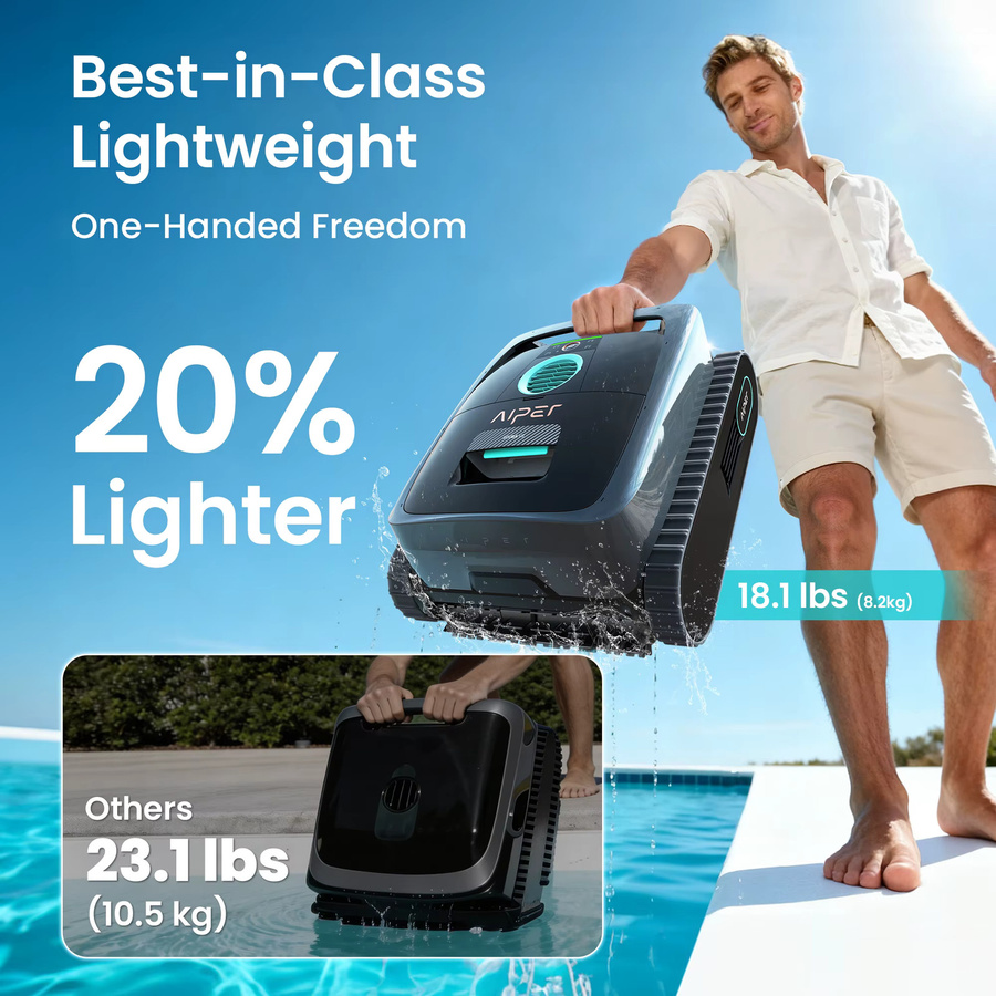 AIPER Scuba V3 AI Vision Kabelloser Pool-Roboter-Reiniger in Schwarz mit kabelloser Ladestation und Mikromesh-Filter, Generalüberholt - Bild 2