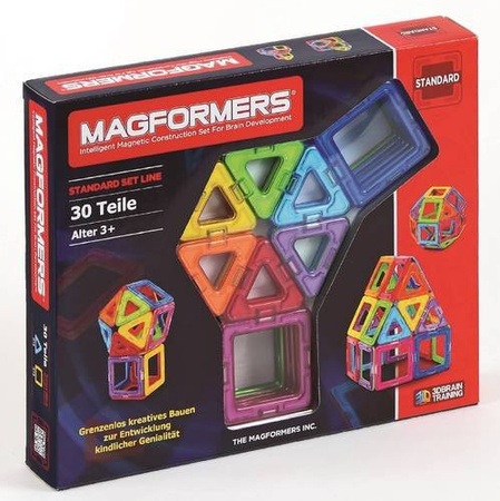 Magformers Standard Set 30-teiliges Magnetspiel Einsteigerset in Bunt / Mehrfarbig für Kinder ab 3 Jahren
