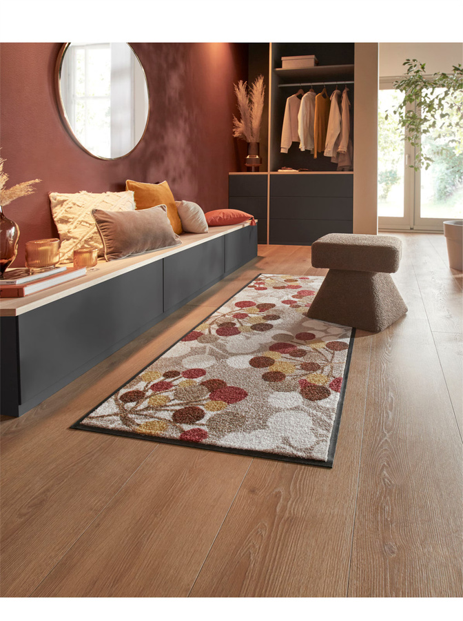 Rutschhemmende Fußmatte von Heine Home mit floralem Design in Beige, Braun und Multicolour aus Polyamid und Gummi - Bild 2