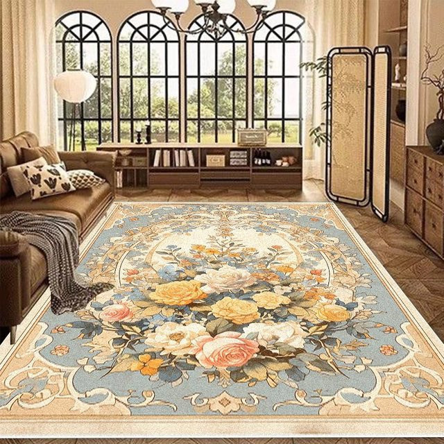 Wucifang Jewelry Teppich mit floralem Orient-Design, rutschfest und waschbar, Multicolour, B/T: 90 x 60 cm - Bild 1