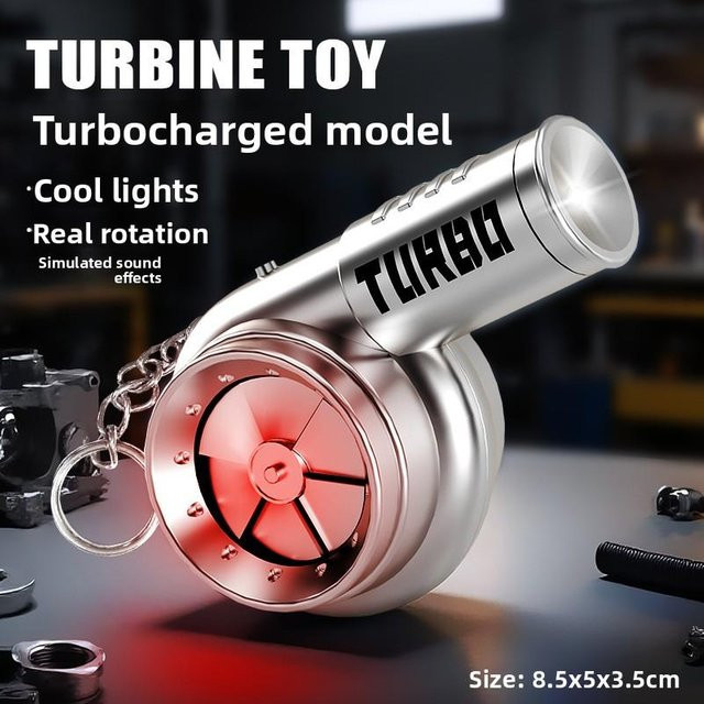 Binchi Outdoor Equipment Schlüsselanhänger Turbo-Turbinen-Simulation, LED-Licht, White, Unisex - Bild 1