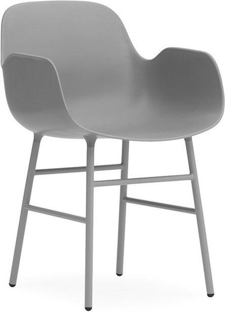 Normann Copenhagen Form Armlehnstuhl mit lackiertem Metallgestell in Grau - Bild 1