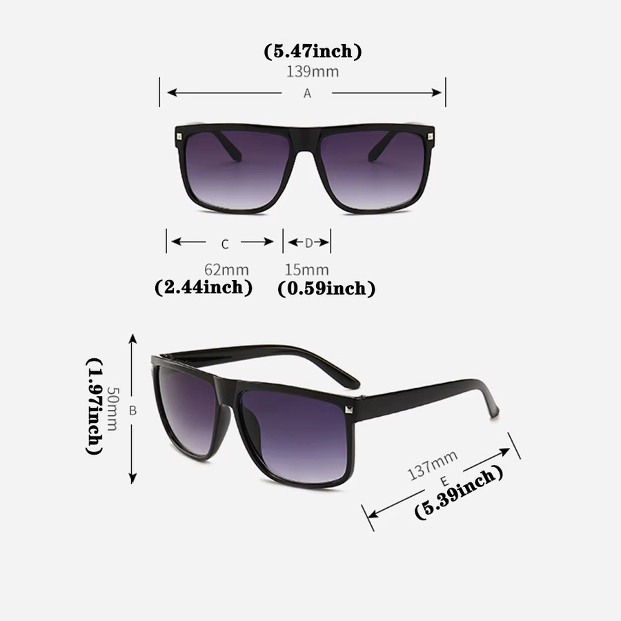 Sonnenbrille square, Vollrand, Kunststoff, schwarz, Unisex - Bild 2