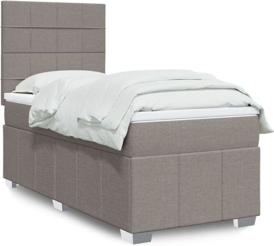 vidaxl Boxspringbett mit Matratze aus Stoff in Taupe meliert, B/T/H: 80 x 200 x 150,5 cm - Bild 1