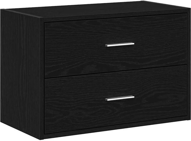 vidaXL Schrank mit 2 Schubladen in Schwarz und Eichen-Optik, B/T/H: 60 x 31 x 40 cm - Bild 1