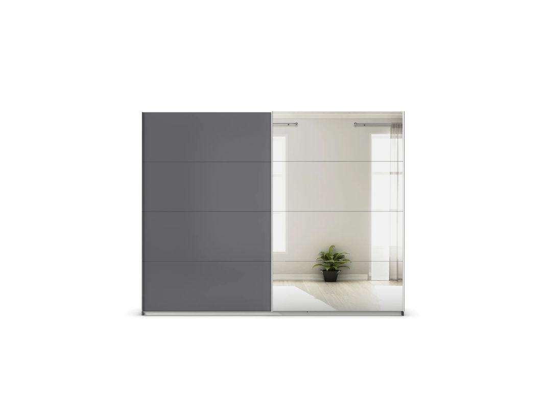 RAUCH ORANGE Quadra Schwebetürenschrank mit Spiegelelementen in Graumetallic, B/H: 271 x 210 cm - Bild 3
