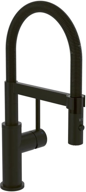 Villeroy & Boch Steel Expert Compact Küchenarmatur Einhebelmischer mit Umschaltfunktion und schwenkbarem Auslauf, Schwarz Matt, Auslaufhöhe: 14,3 cm - Bild 1