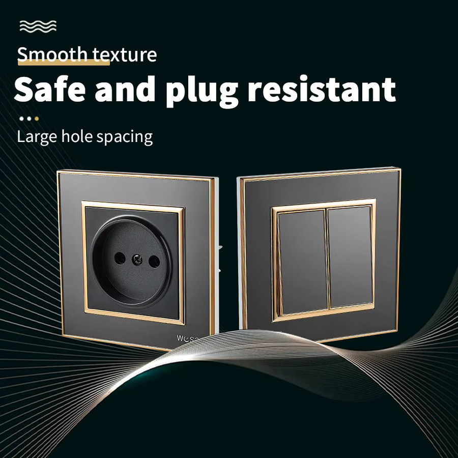 WESA Wandsteckdose mit eingebettetem Stecker in Schwarz, EU-Standard, flammhemmend, 250 V - Bild 3