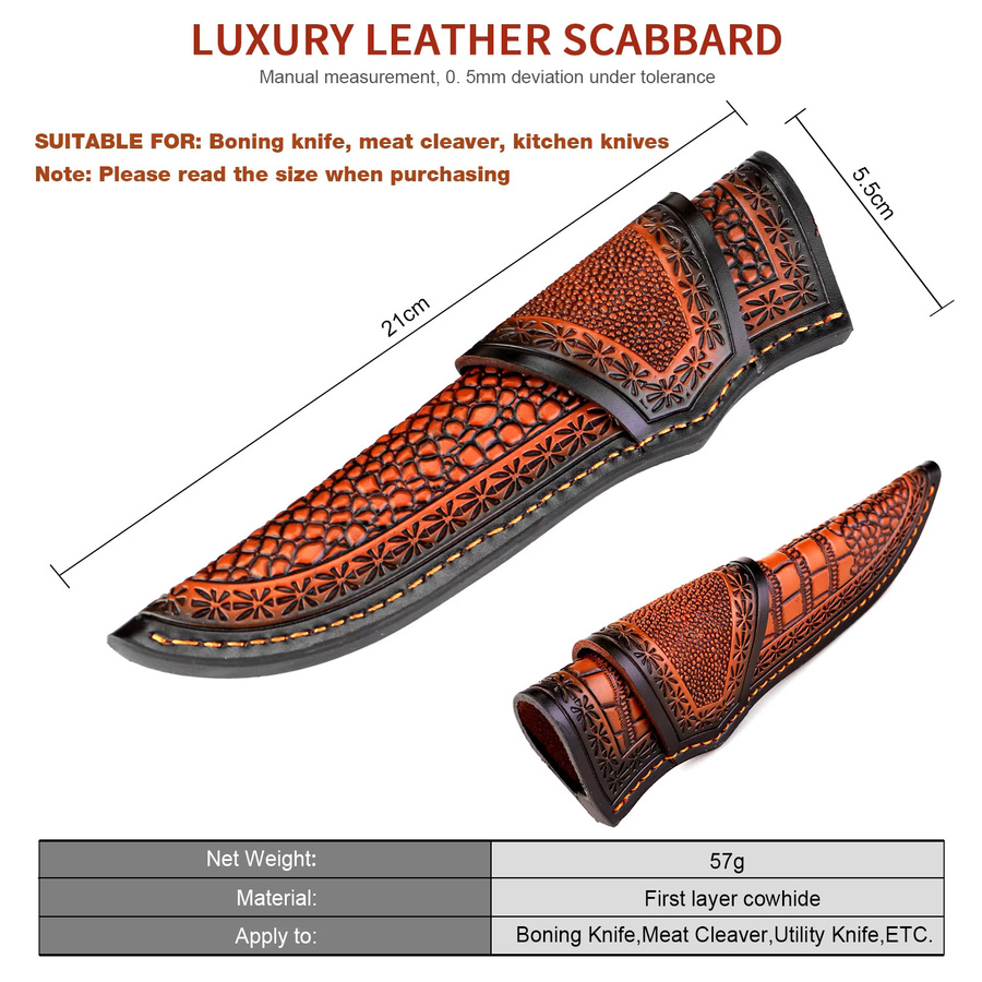 Xituo Premium-Messerscheide aus Leder in Braun, 20,3 cm Küchenmesser-Holster - Bild 3