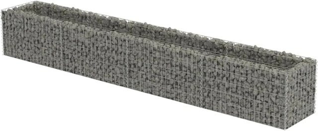 vidaXL Gabionen-Hochbeet aus verzinktem Stahl in Silber, B/T/H: 360 x 50 x 50 cm - Bild 1