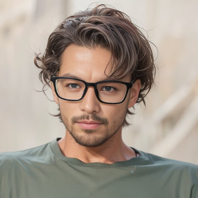 LOERHUNAR Lesebrille, quadratisch, Titan, Vollrand, Schwarz, Herren, Blaulichtfilter - Bild 1