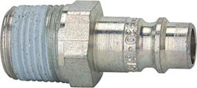 Riegler Nippel für Kupplung NW 7,2-7,8 aus gehärtetem und verzinktem Stahl in Silber mit R 1/8 AG und PTFE - Bild 1