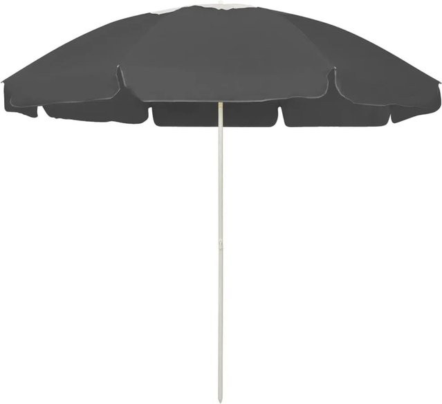 vidaXL Strandschirm Anthrazit und Weiß aus Polyester, Höhe: 220 cm, Durchmesser: 240 cm - Bild 1
