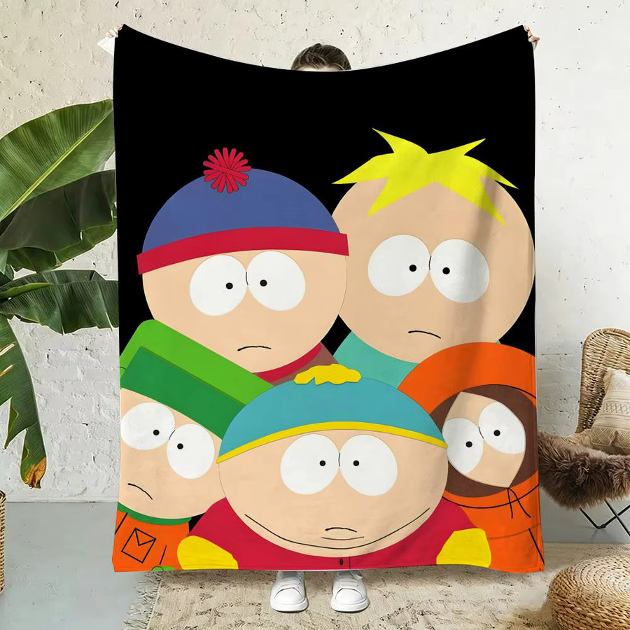 S-South Cartoon Park Flanelldecke für Kinder, weich und hautfreundlich, weiß/mehrfarbig, 240g - Bild 2