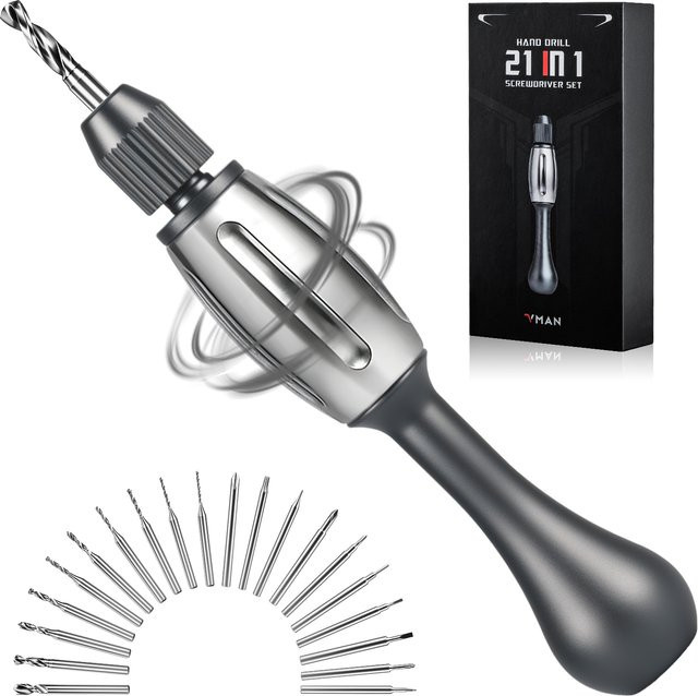 JAKEMY 21-in-1 Schraubendreher und Bohrmaschine mit S2 Bits in Silber - Bild 1