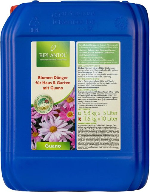 Biplantol Guano Flüssigdünger für Zierpflanzen und Blumen, 1 l - Bild 1