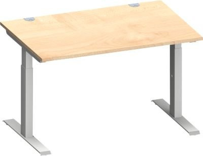 Schäfer Shop Genius Schreibtisch MODENA FLEX in Ahorn und Weiß, Rechteck mit T-Fuß Rechteckrohr, B: 120 cm, T: 80 cm, H: 65-85 cm - Bild 1