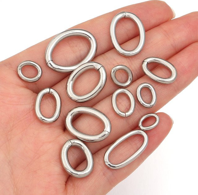 Xinyao Ring Verschlüsse Oval, Edelstahl, Silber - Bild 1