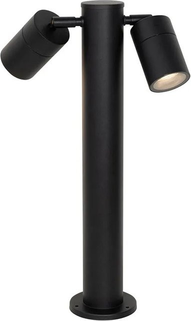 QAZQA Stehende Außenleuchte Schwarz aus Stahl und Glas, verstellbare LED Bodenleuchte mit Up-Down-Licht, IP44, Höhe: 45 cm - Bild 1