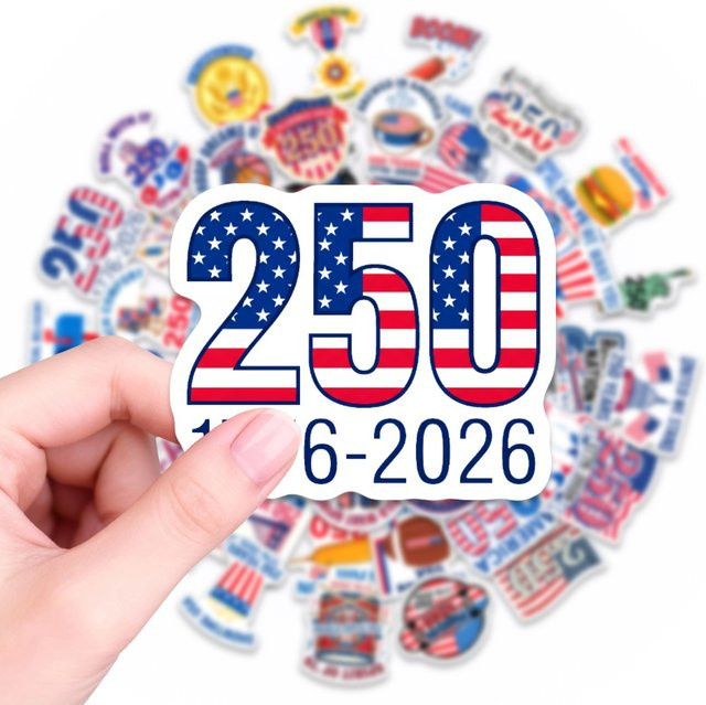 GOGOTU USA 250. Jubiläum Graffiti-Aufkleber, 50 Stück, Cartoon-Sticker - Bild 1