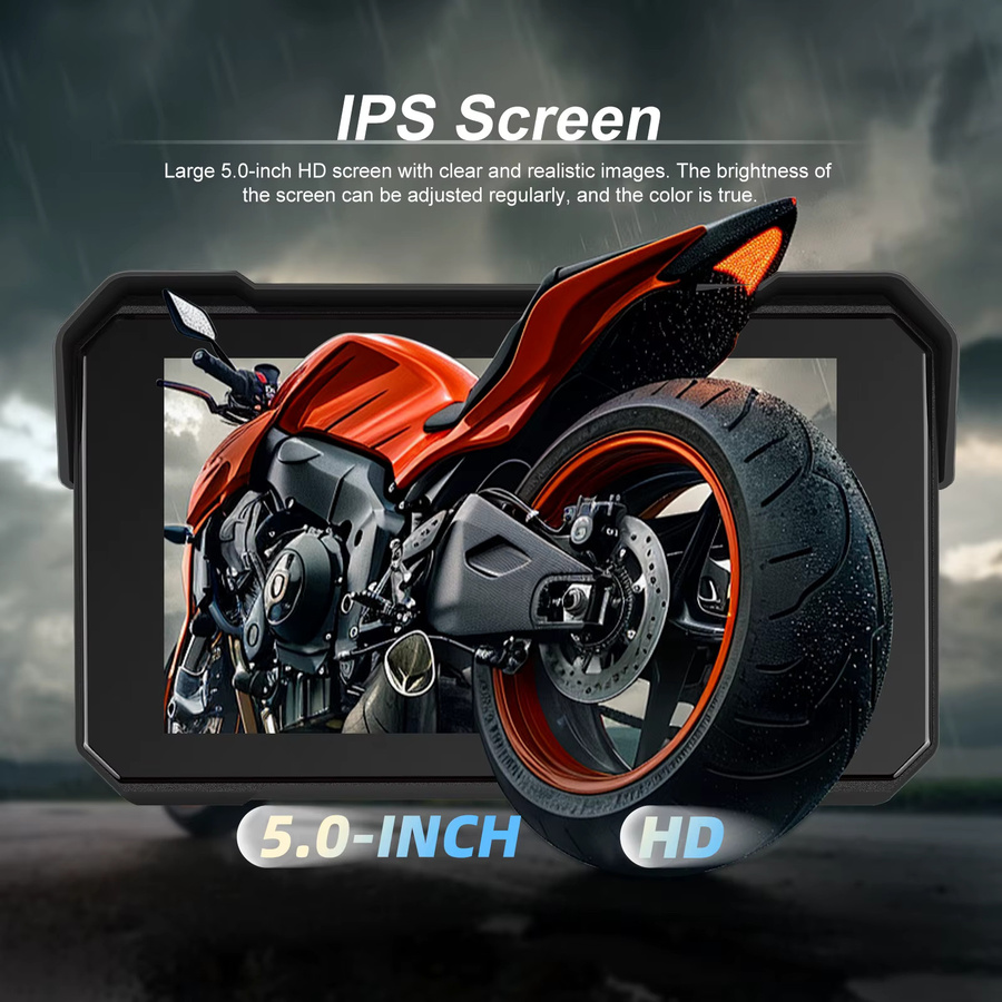 Camecho Wireless Carplay und Android Auto Smart Player mit 5-Zoll-Bildschirm, IP68 wasserdicht, Schwarz - Bild 2