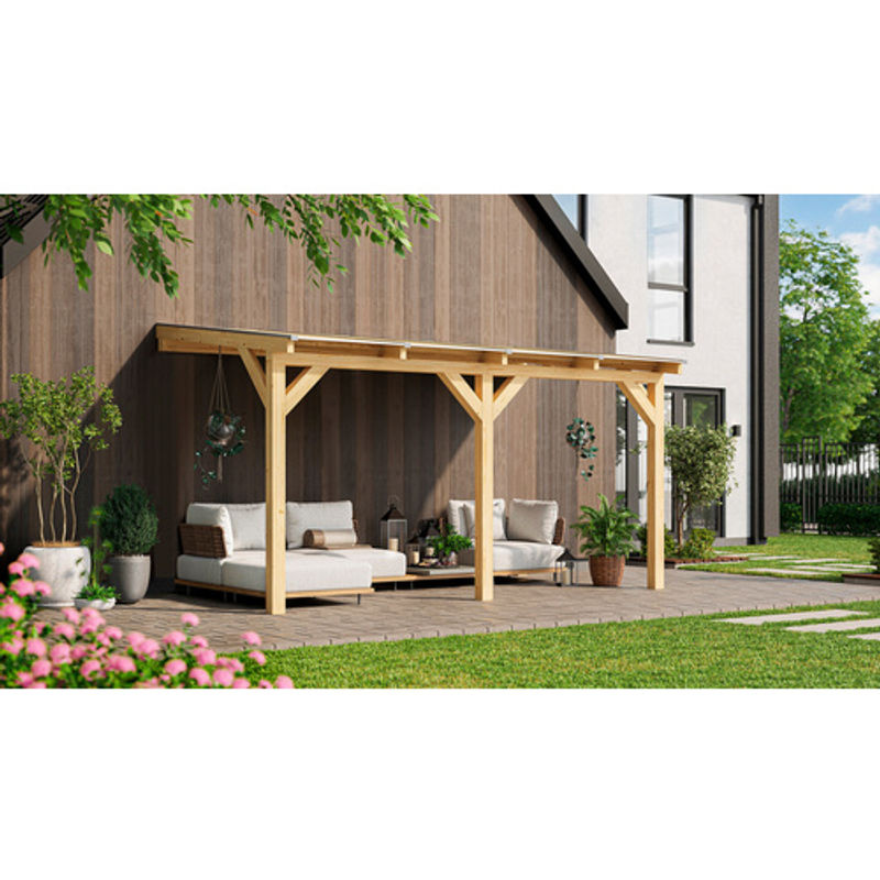 WEKA Terrassenüberdachung aus Leimholz in Beige, B/T: 434 x 242 cm - Bild 2