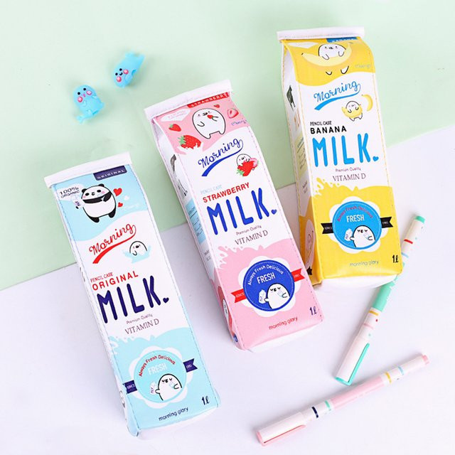 Kreative Milch-Stiftepoche in Gelb mit großem Fassungsvermögen für Schüler und Studenten - Bild 1