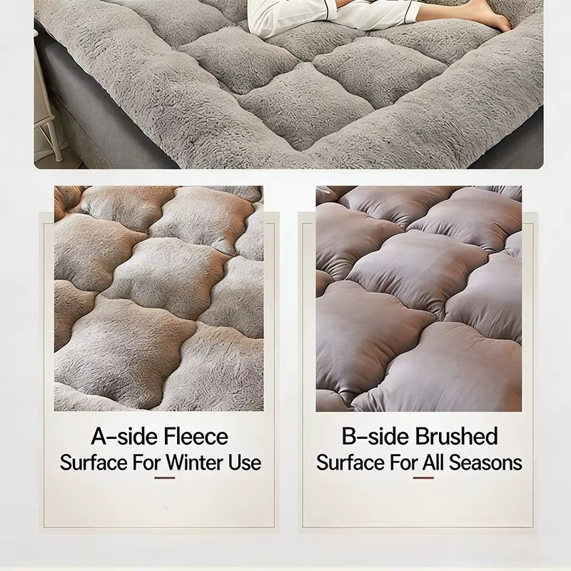 Faltbare Matratze in Grau, 10 cm dick, B/B/H: 90 x 200 x 10 cm, rutschfest und ideal für das Schlafzimmer oder Studentenwohnheime - Bild 3