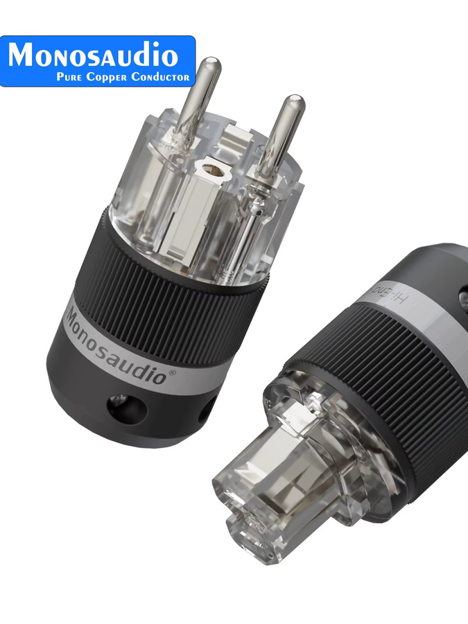 Monosaudio Reinkupfer-Netzstecker E100F100 mit IEC320 C15 Anschluss für Audio DIY Netzkabel - Bild 3