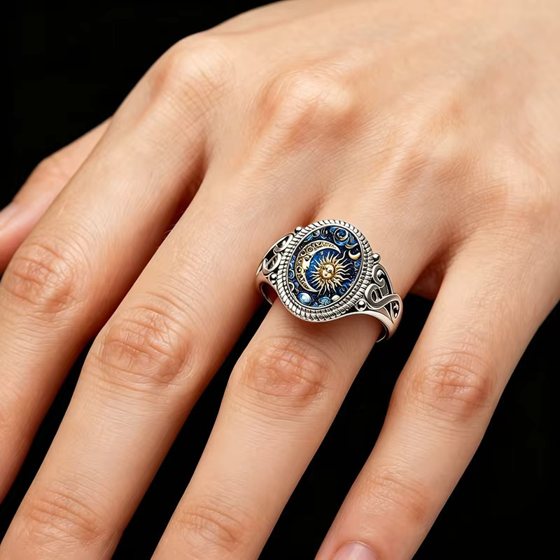 konminry Ringe, Vintage, Silber, Herren - Bild 3