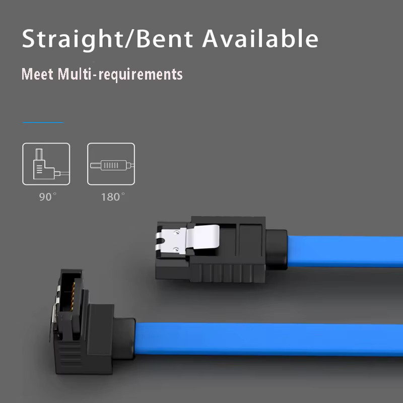 Urgrico SATA III Kabel Set 5 Stück in Blau mit 90 Grad Winkel für SSD und HDD Anschlüsse - Bild 4