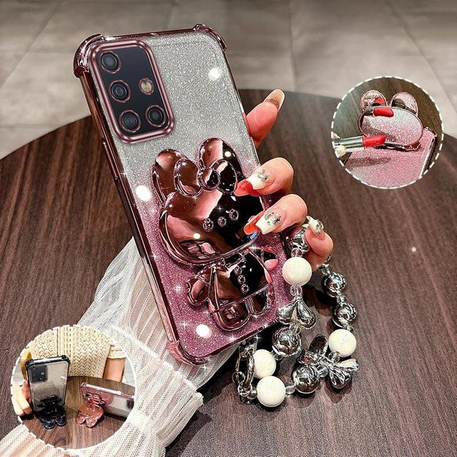 Samsung Handyhülle mit Lanyard für A71 A55 A53 A35 A26 A24 A22 A15 A13 A12 A04 A03 A02 in Silber und Pink - Bild 1
