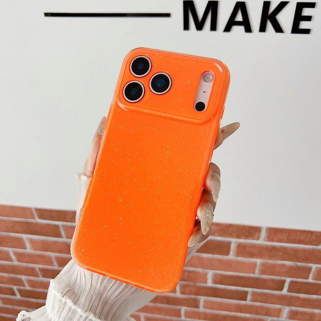 Glitzerhülle NYFundas in Orange für iPhone 17 Air 16 Pro Max 15 Plus 16E 14 13 12 11 mit Shiny Bling Effekt - Bild 1