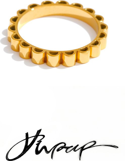 Yhpup Ring Edelstahl, Gold, Größe 67.8, Unisex - Bild 1