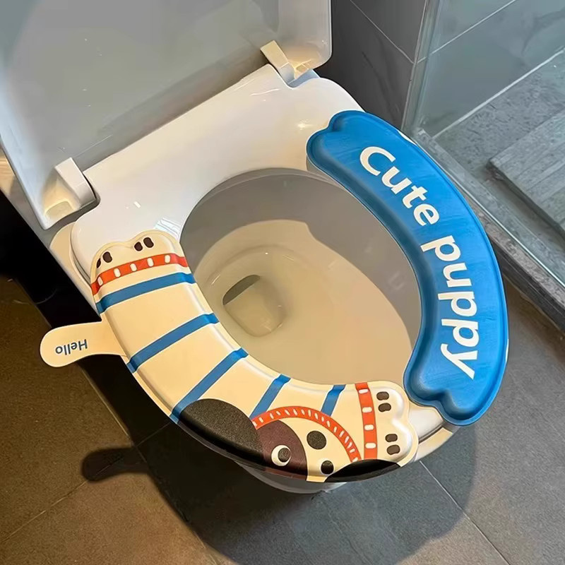 Wasserdichtes und selbstklebendes Toilettensitzpolster für Kinder in Multicolour mit weichem Textilbezug - Bild 3