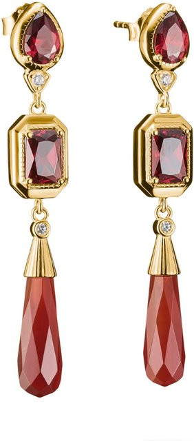 Thomas Sabo Ohrringe, rote Steine, vergoldet, 925 Silber, Damen - Bild 1