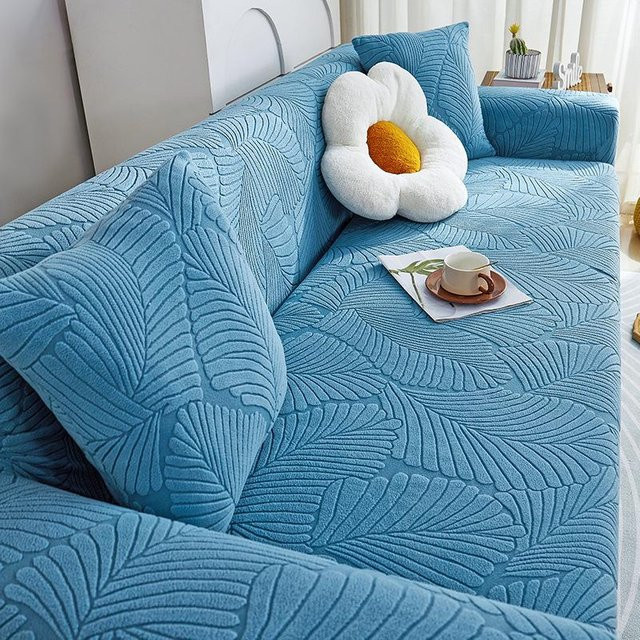 Universal Sofabezug aus elastischem Stretchstoff in Blau für 90-140 cm Breite - Bild 1