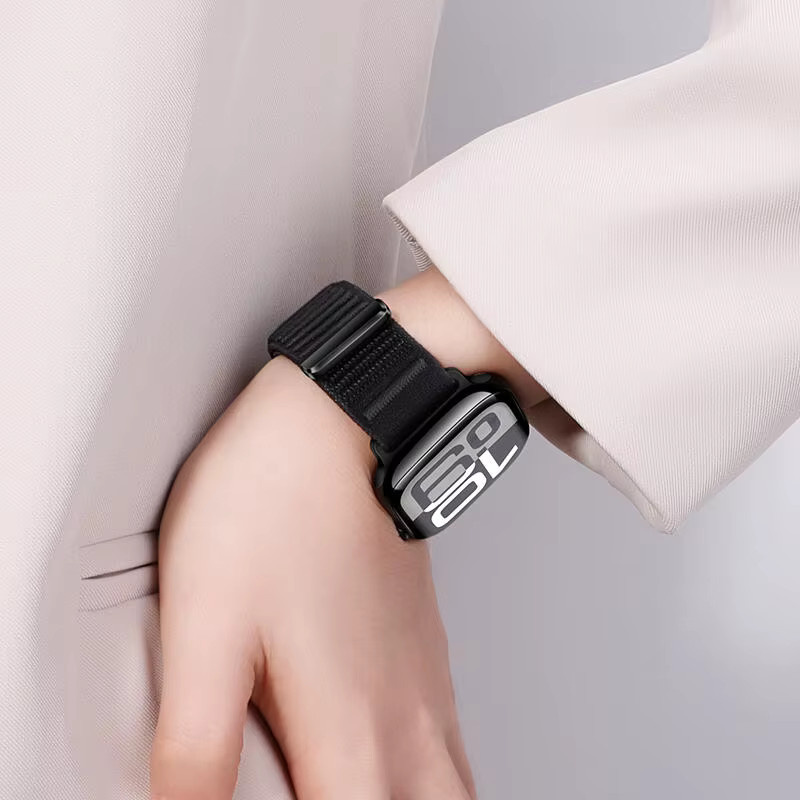 jansin Uhrenarmband Nylon, Schwarz, Unisex - Bild 3