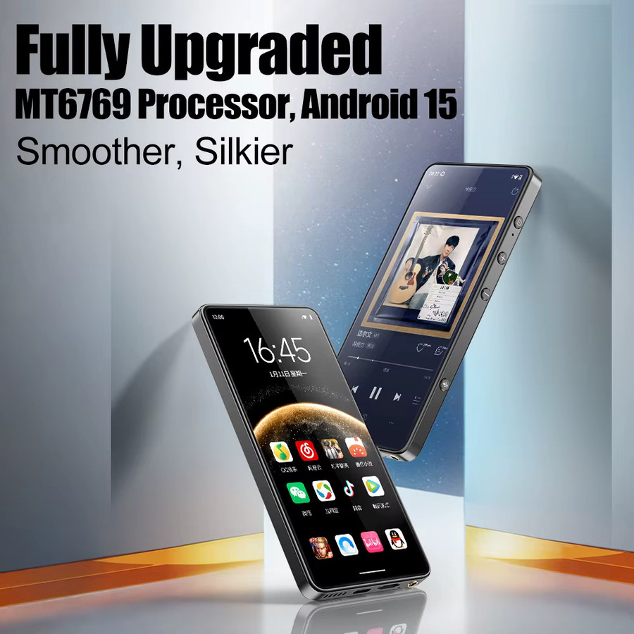 Famue BF88 MP3-Player mit 5,2 Zoll Android-Bildschirm, Octa-Core MT6769, 6 GB RAM, 64 GB Speicher, WiFi und Bluetooth 5.0 in Schwarz - Bild 2